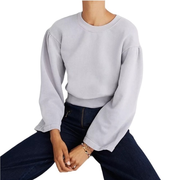 Madewell X Karen Walker Garment-Dyed Long Sleeve Crewneck Sweatshirt Size Medium - Picture 2 of 7